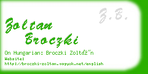 zoltan broczki business card